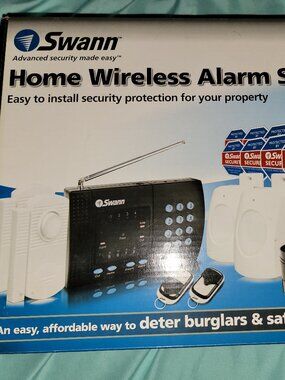 Swann Home Security System SW347-Wa2-US Plug Play Wireless Sensors Siren Keypad